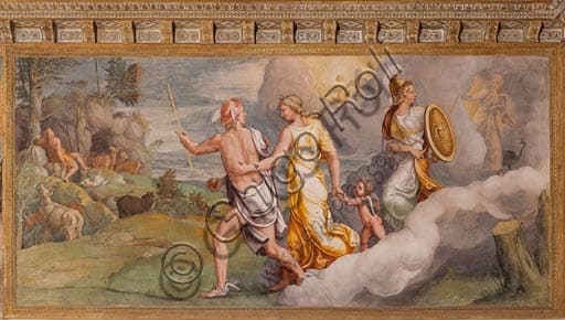 Fresco The Judgement of Paris, Chamber of Troy, Palazzo Ducale Mantua, Giulio Romano 1538-1539