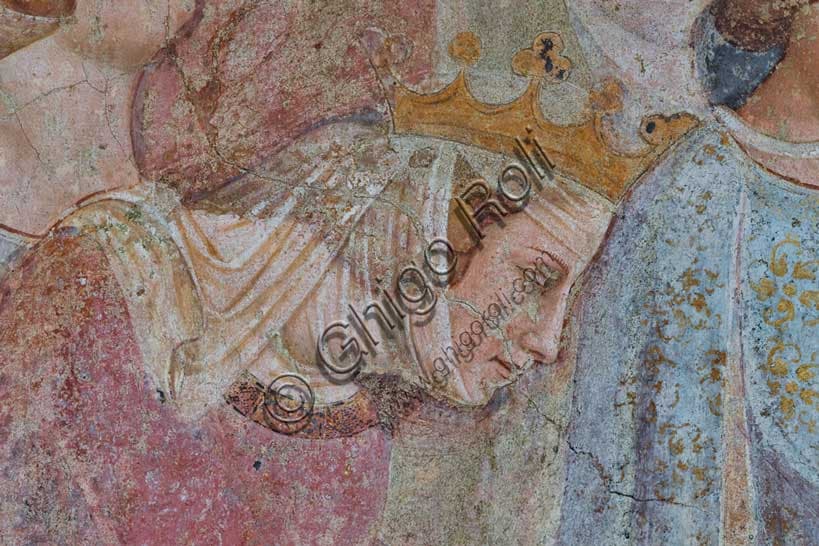 Woman of the righteous and elect, detail of The Last Judgement fresco by Buffalmacco, Camposanto Pisa