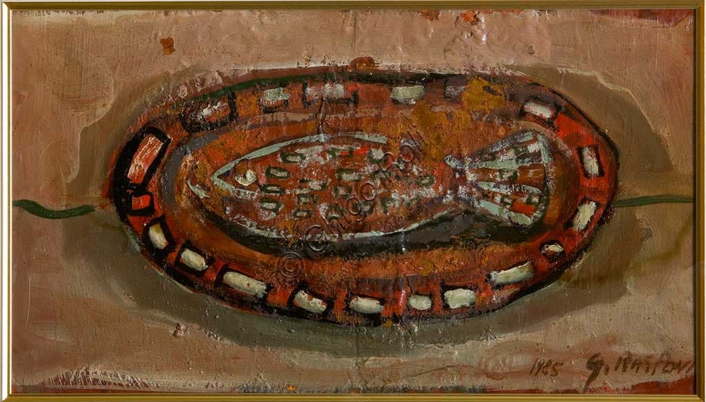 Quadro "Natura morta", dipinto a tecnica mista dall'artista Giulio Rasponi, collezione Assicoop Unipol