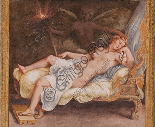 Fresco Ecuba's Dream, Giulio Romano, Chamber of Troy, Ducal Palace Mantua