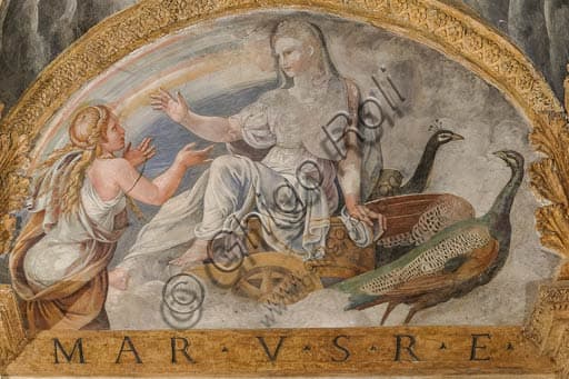 Detail fresco Psyche begging Juno, vault Hall of Cupid and Psyche, Palazzo Te Mantua, Giulio Romano