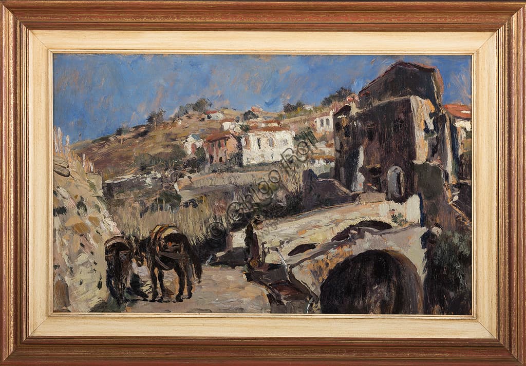 Landscape painting by Giuseppe Graziosi, oil on panel, Assicoop-Unipol Collection