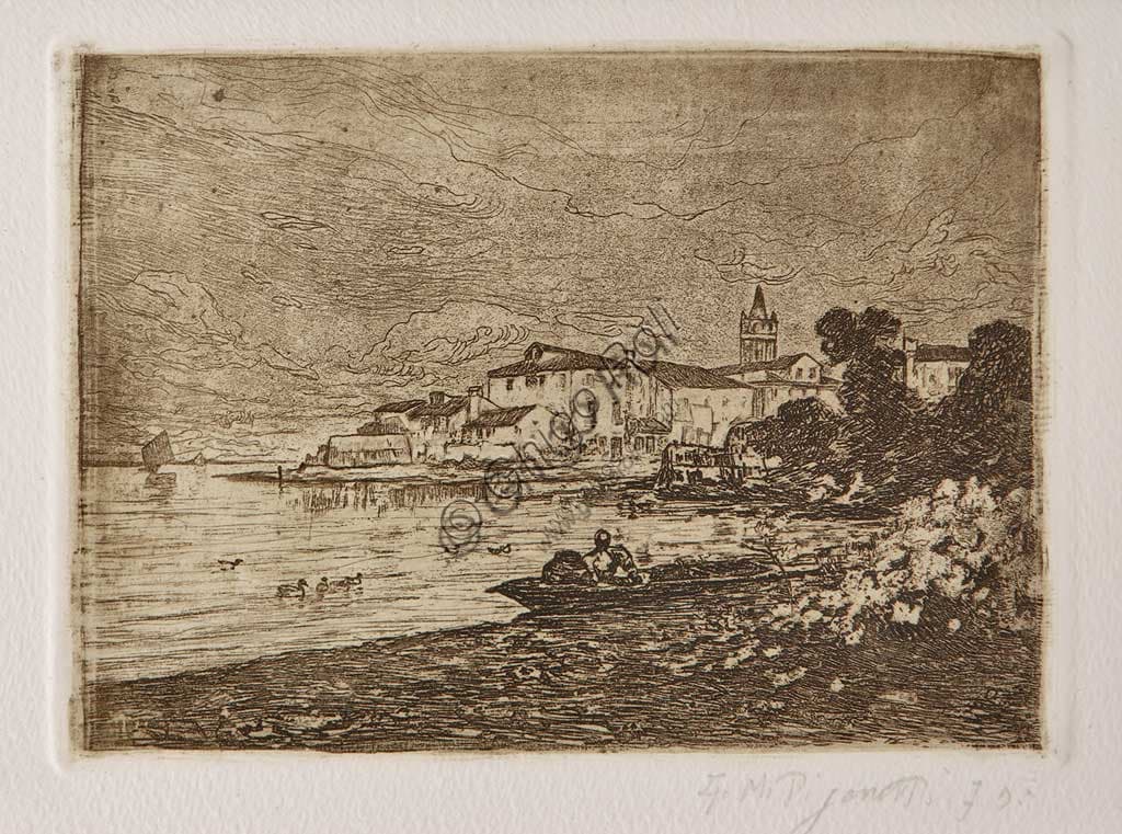Acquaforte e acquatinta Laguna Veneta di Giuseppe Miti Zanetti, Collezione Assicoop - Unipol