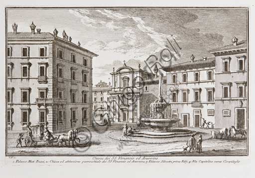 Incisione Chiesa SS Venanzio e Ansovino Roma di Giuseppe Vasi - Collezione Assicoop Unipol