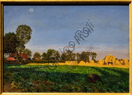 Dipinto Il trasporto del grano di Ford Madox Brown, olio su tavola 1854-55