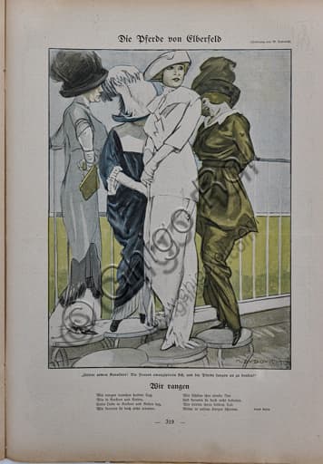 Simplicissimus illustration by Marcello Dudovich, letterpress print for satirical magazine 1910s