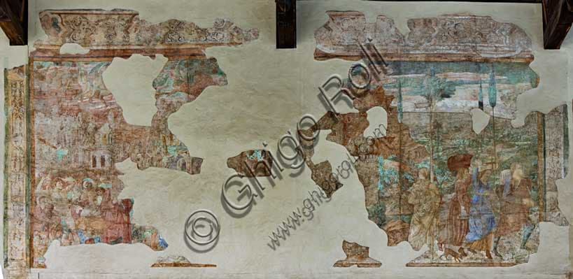 Affresco Incendio di Sodoma di Benozzo Gozzoli nel Camposanto Monumentale di Pisa