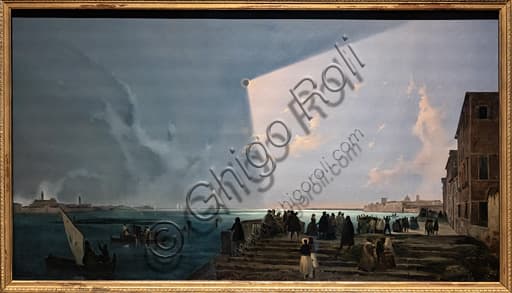 Dipinto Eclisse di sole alle Fondamenta Nuove di Ippolito Caffi, olio su tela 1842, Venezia