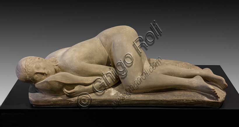 Sculpture The Pisa Woman by Arturo Martini, 1933, patinated pale pottery, Museo Novecento Florence