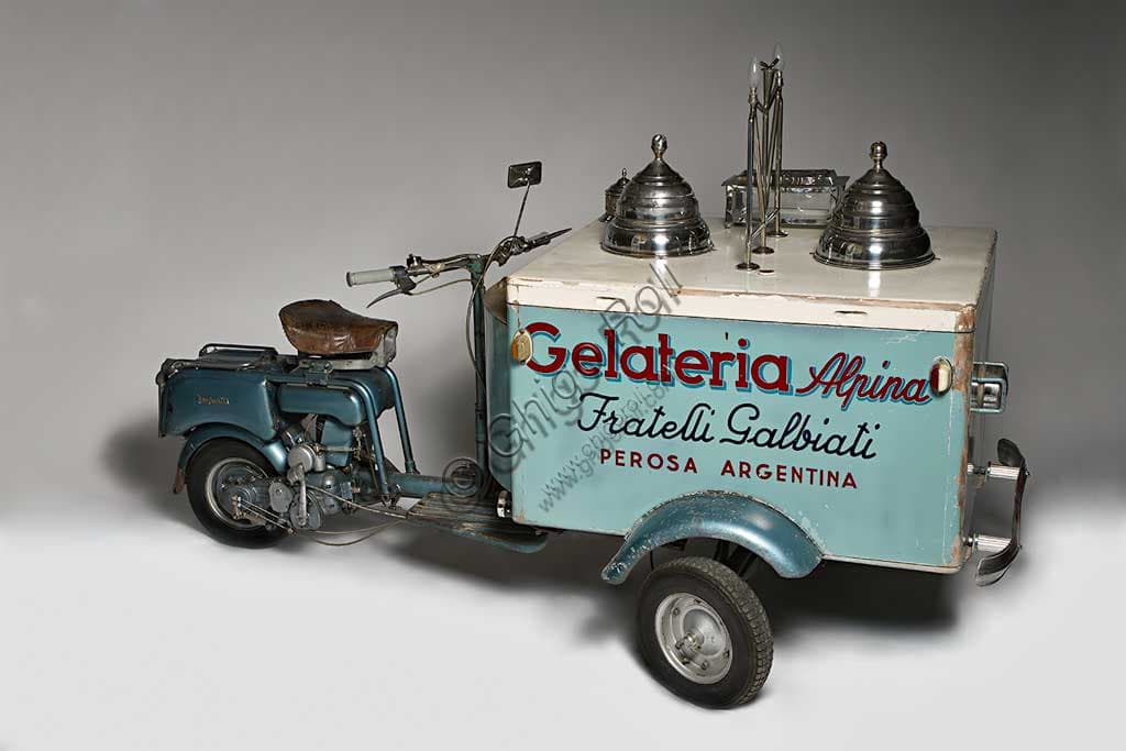 Photograph of the Lambretta FB 125 Van, a vintage commercial ice-cream vehicle from 1949