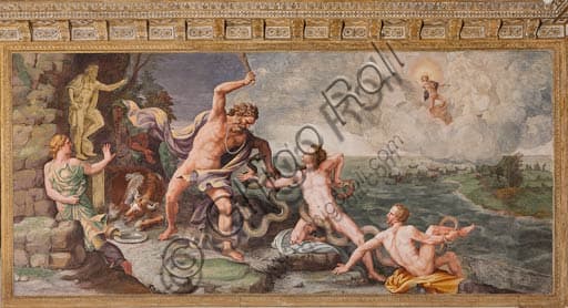 Fresco of Laocoön by Giulio Romano in the Chamber of Troy, Palazzo Ducale, Mantua