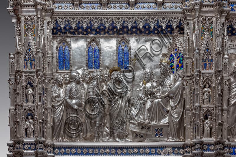 Silver tile Saint John preaches before Herod, Museum of the Opera del Duomo Florence