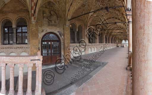 View of the external loggia of Palazzo della Ragione in Padua, Gothic architecture