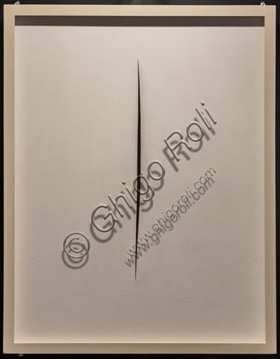 Space Concept. The Wait, slash on canvas by Lucio Fontana at Museo Novecento Florence