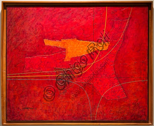 Artwork Structure n. 9 by Luigi Veronesi, oil on plywood 1965, Museo Novecento Florence