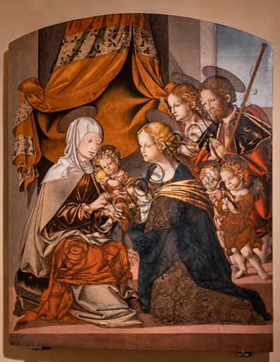 Dipinto Madonna con Bambino e santi Rocco, Anna e Sebastiano di Bernardino di Mariotto, Galleria Nazionale dell'Umbria