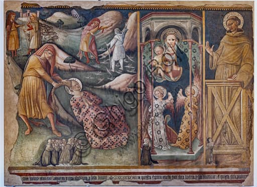 Fresco Madonna of Loreto and Martyrdom of Saint Barbara, Bartolomeo di Tommaso, Trinci Palace Foligno