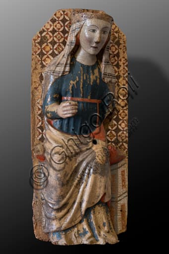 Painted wooden sculpture of the Madonna, 14th century, National Museum of the Dukedom of Spoleto, Rocca Albornoz