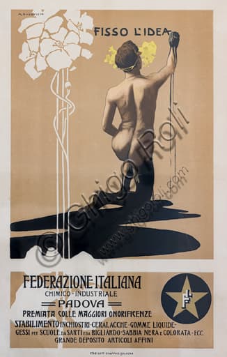Historic advertising poster 'I fix the idea' by Marcello Dudovich, 1899 lithograph