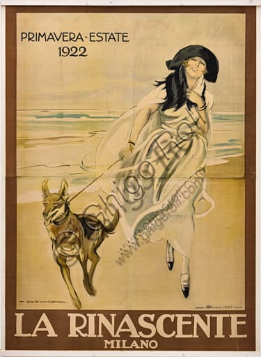 La Rinascente 1922 advertising poster by Marcello Dudovich, chromolithograph
