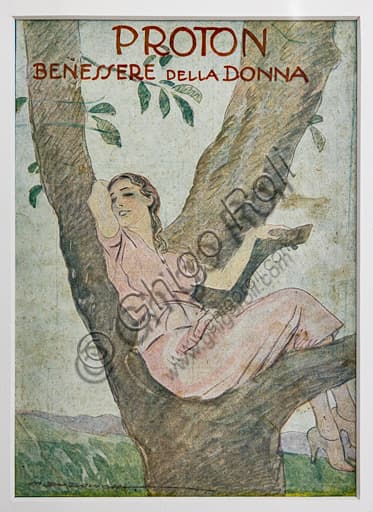1922 Proton The Woman's Wellness vintage advertising poster illustration Marcello Dudovich