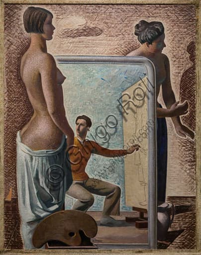 Dipinto L'officina dei sogni di Mario Tozzi, 1929, olio su tela, Museo Novecento Firenze