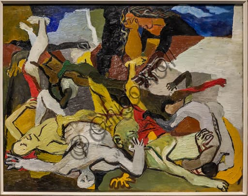 Painting Massacre by Renato Guttuso, oil on canvas 1943, Museo Novecento Florence