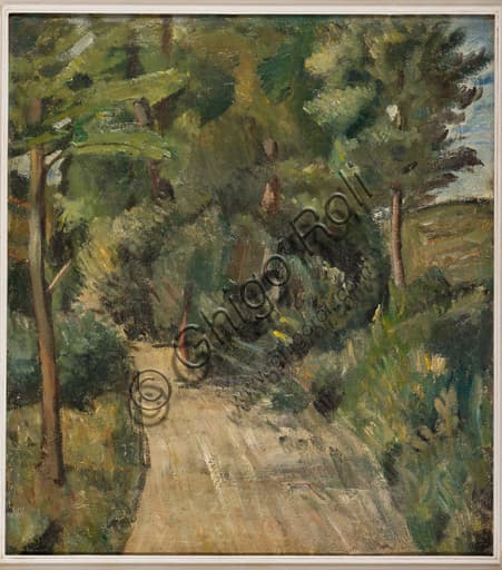 Dipinto Paesaggio di Mauro Reggiani, olio su tela, collezione Assicoop Unipol Modena