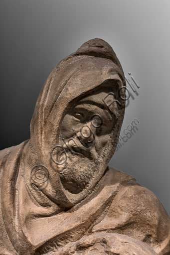 Detail of Nicodemus' face, Michelangelo's self-portrait, in the Bandini Pietà at the Opera del Duomo Museum, Florence