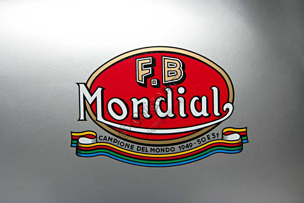 Restored 1954 Mondial 175 vintage motorcycle, single-cylinder engine