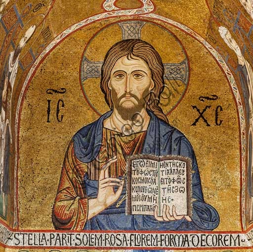 Mosaic of Christ Pantocrator and the Nativity, southern apse of the Palatine Chapel, Norman Palace, Palermo