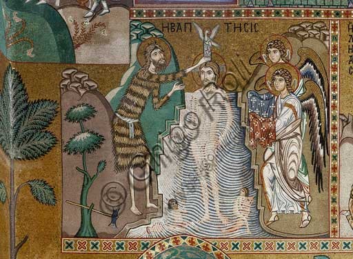 Byzantine mosaic of The Baptism of Christ, Palatine Chapel, Norman Palace, Palermo