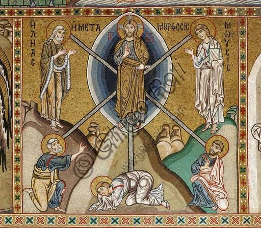 Byzantine mosaic of the Transfiguration of Jesus, central nave Palatine Chapel, Norman Palace Palermo
