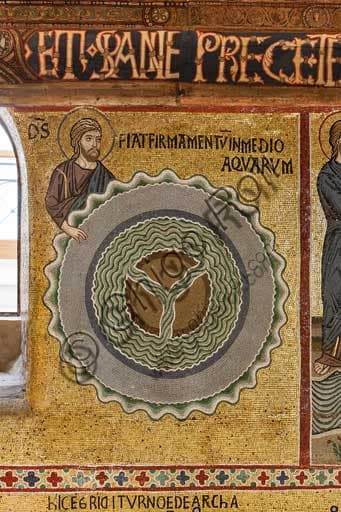Medieval mosaic depicting The Creation of the Sky and the Earth, Palatine Chapel, Royal Palace of Palermo