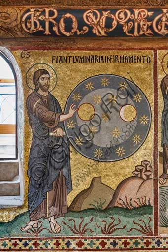 Byzantine mosaic of The Creation of Stars, Palatine Chapel, Palace of the Normans, Palermo
