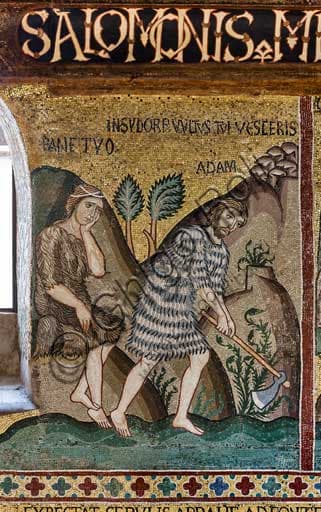 Mosaic of the Original Sin featuring Adam and Eve, 12th century, Palatine Chapel, Royal Palace of Palermo