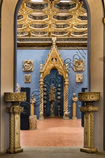 Interior of the Sculpture Room at the Stefano Bardini Museum in Florence, Italy