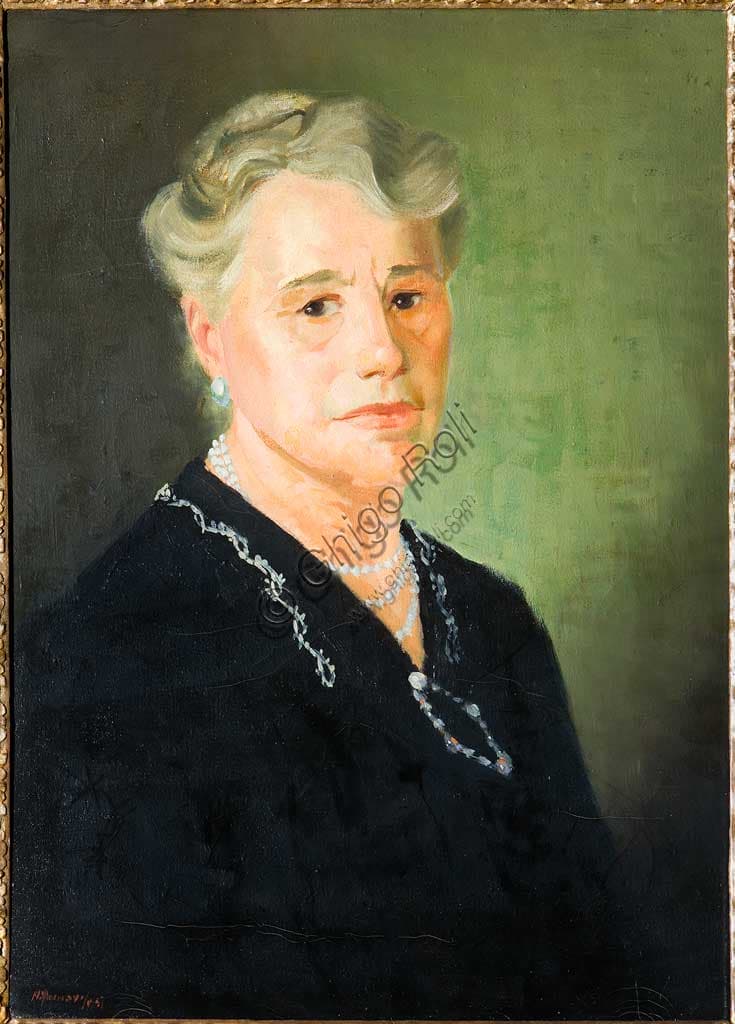 Figura di Donna, dipinto a olio su tela di Nereo Annovi, arte italiana