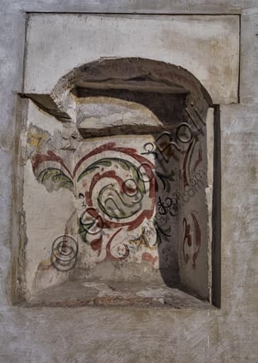 Decorated architectural recess or niche in the Secchia Rapita room, Ghirlandina Tower, Modena