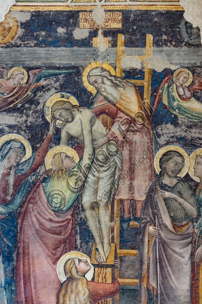 Detail of the detached fresco 'The Deposition' by Niccolò di Pietro Gerini, Church of St. Ambrose, Florence