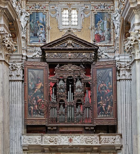 Ante dipinte dell'organo barocco di G. Benso, Cappella Cybo, Duomo di Genova (Cattedrale di San Lorenzo)