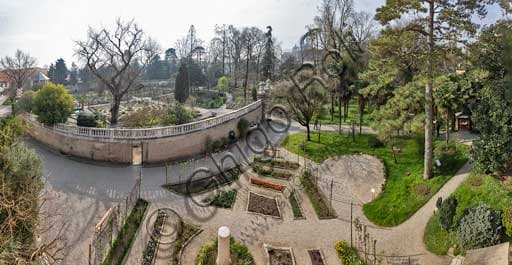 View of the Hortus Cinctus, the historic walled garden of the University of Padua Botanical Garden, a UNESCO site.
