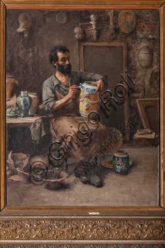 Painting 'Ceramist' by Natale Attanasio, Palace of the Normans, Palermo