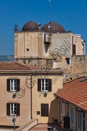 Palermo, The Norman Palace - Top of the Pisan Tower with the domes of the Giuseppe Piazzi astronomical observatory