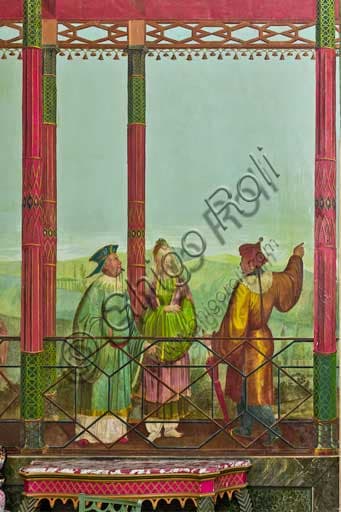Detail of the dry wall painting by Giovanni Patricolo (c. 1880) in The Chinese Room of the Palace of the Normans, Palermo