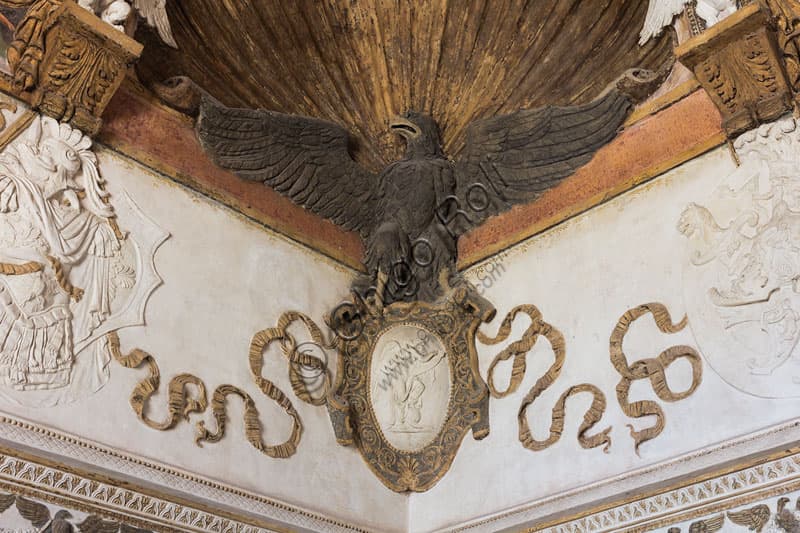 Architectural detail with eagle, Chamber of the Eagles, Palazzo Te Mantua