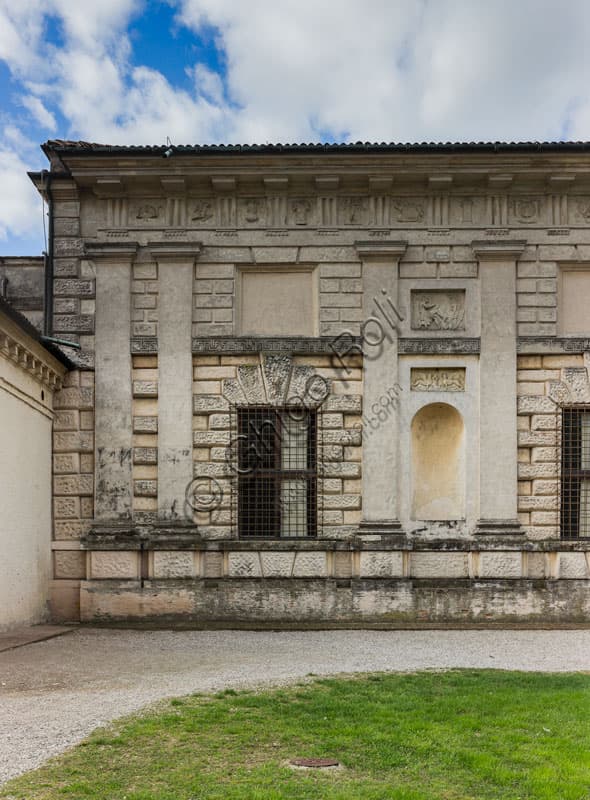 Architectural detail of the northern side of Palazzo Te in Mantua, Gonzaga summer residence