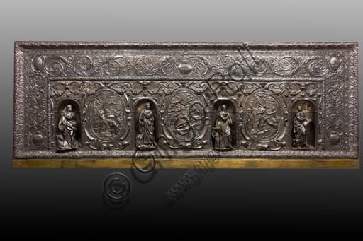 Silver altar frontal antependium Corpus Christi, Melchior Suez 1599, Genoa Cathedral Treasury Museum