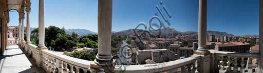Panoramic view of Palermo from the Palace of the Normans with Calatafimi Avenue and the Monreale hill