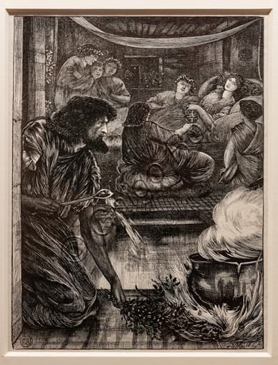Stampa d'arte 'Parabola della pentola che bolle' di Edward Burne-Jones, 1881, tecnica a rilievo su carta